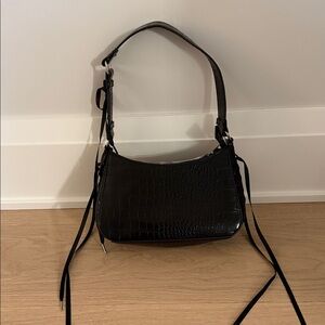 Urban Outfitters Black Textured Shoulder Bag